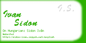 ivan sidon business card